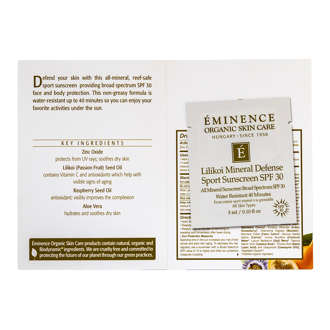 Eminence Organics Lilikoi Mineral Defense Sport Sunscreen SPF 30