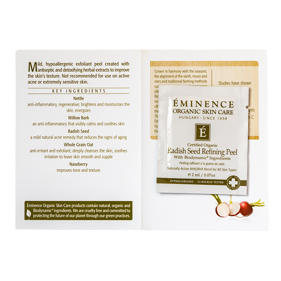 Eminence Organics Radish Seed Refining Peel