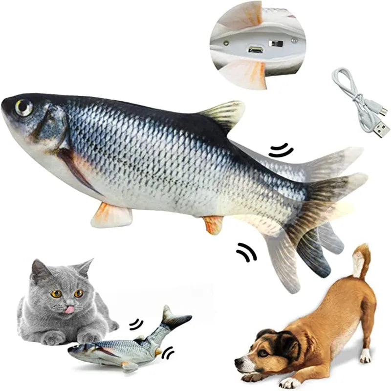 Electric Moving Fish Cat Toy – Realistic Flopping Catnip Kicker with Motion Sensor & USB Charging - LukkyDeals