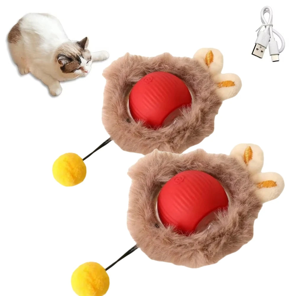 Cat Interactive Electric Rolling Ball with Teasing Tail - LukkyDeals