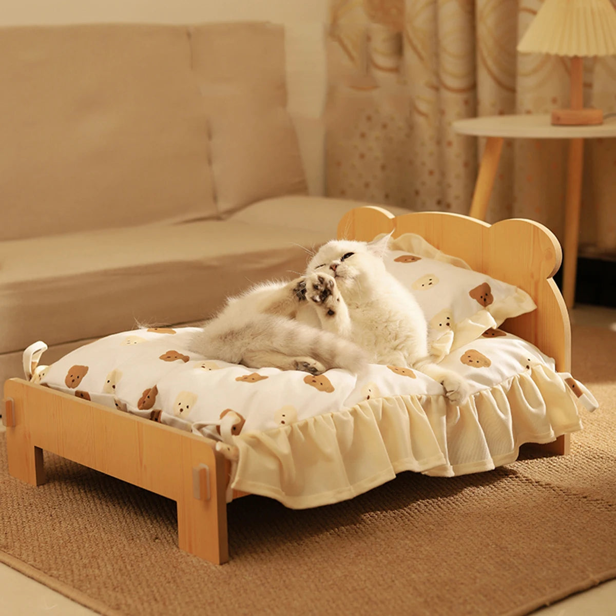 Wooden Cat And Dog Bed