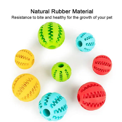 Dog Food Ball Pet Dog Toy Interactive Rubber Balls for Small Large Dogs Puppy Cat Chewing Toys Pet Tooth Cleaning - LukkyDeals