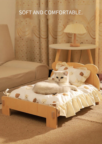 Wooden Cat And Dog Bed