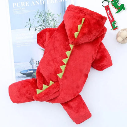 Dinosaur Dog Clothes Fleece Jumpsuits