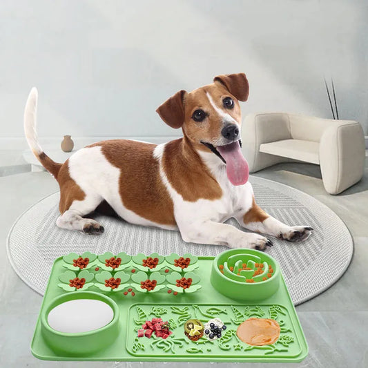 Slow Feeder Bowl Silicone Lick Mat with Suction Cups for Dog Cat