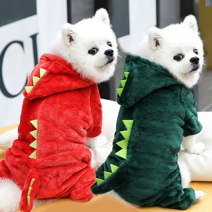 Dinosaur Dog Clothes Fleece Jumpsuits