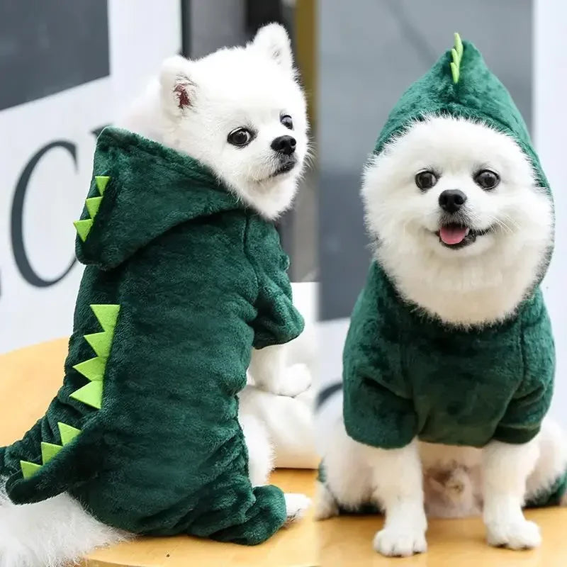 Dinosaur Dog Clothes Fleece Jumpsuits