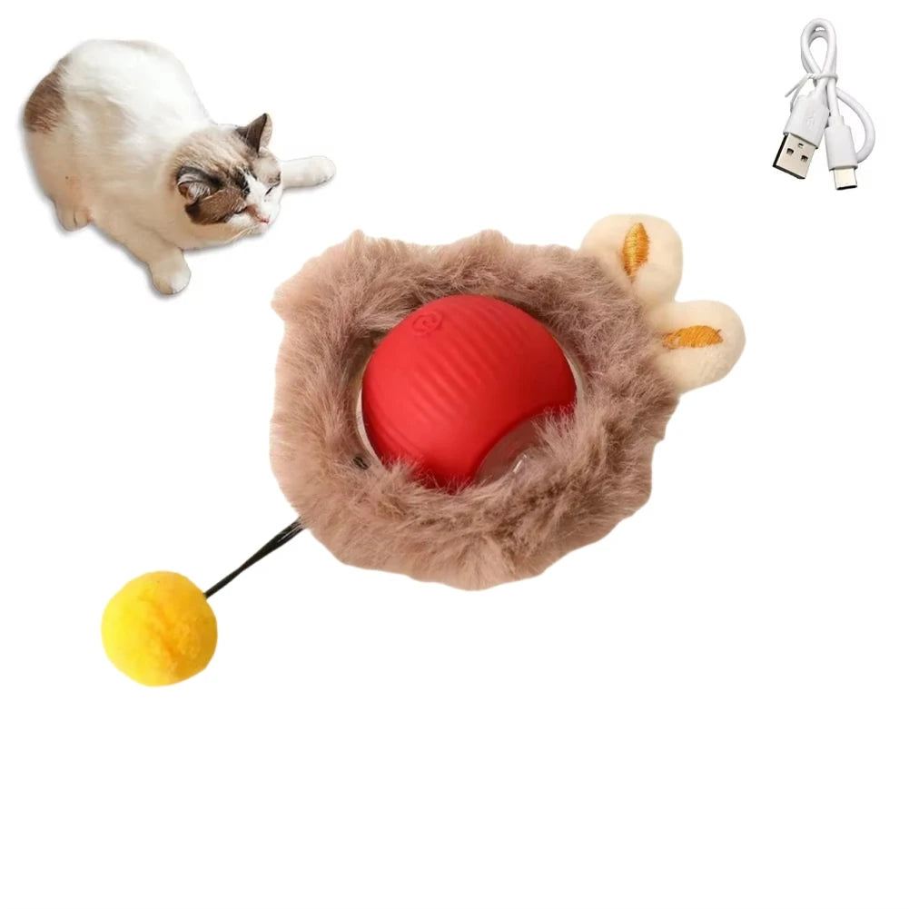 Cat Interactive Electric Rolling Ball with Teasing Tail - LukkyDeals