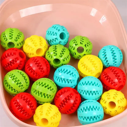 Dog Food Ball Pet Dog Toy Interactive Rubber Balls for Small Large Dogs Puppy Cat Chewing Toys Pet Tooth Cleaning - LukkyDeals