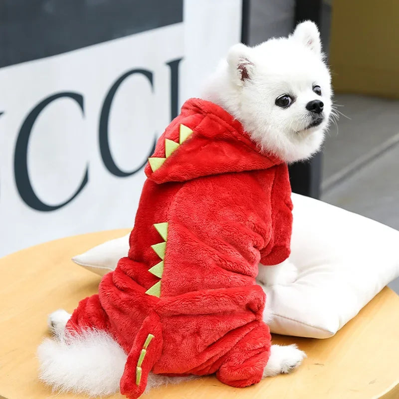 Dinosaur Dog Clothes Fleece Jumpsuits