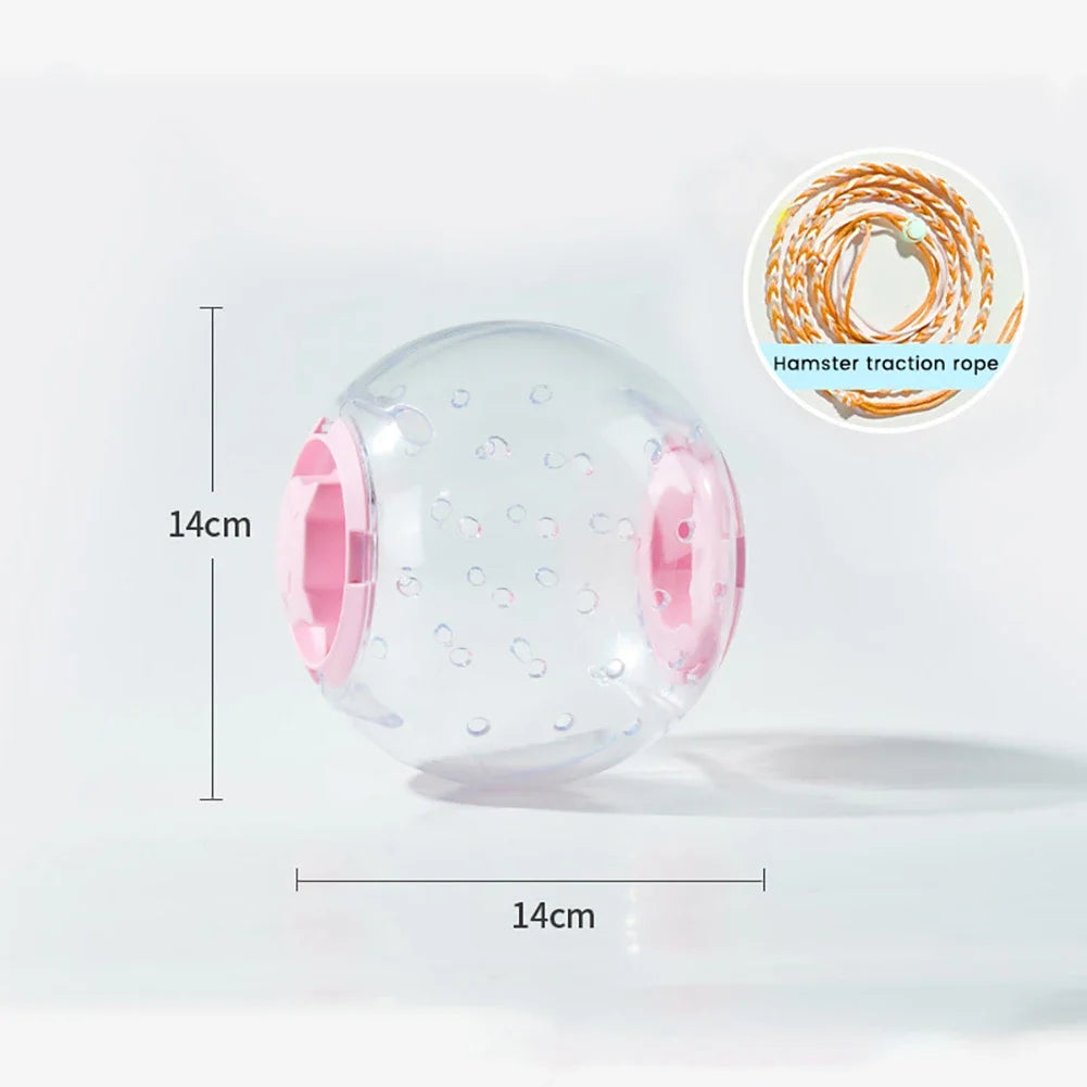 Transparent Hamster Running Ball Wheel With Traction Rope