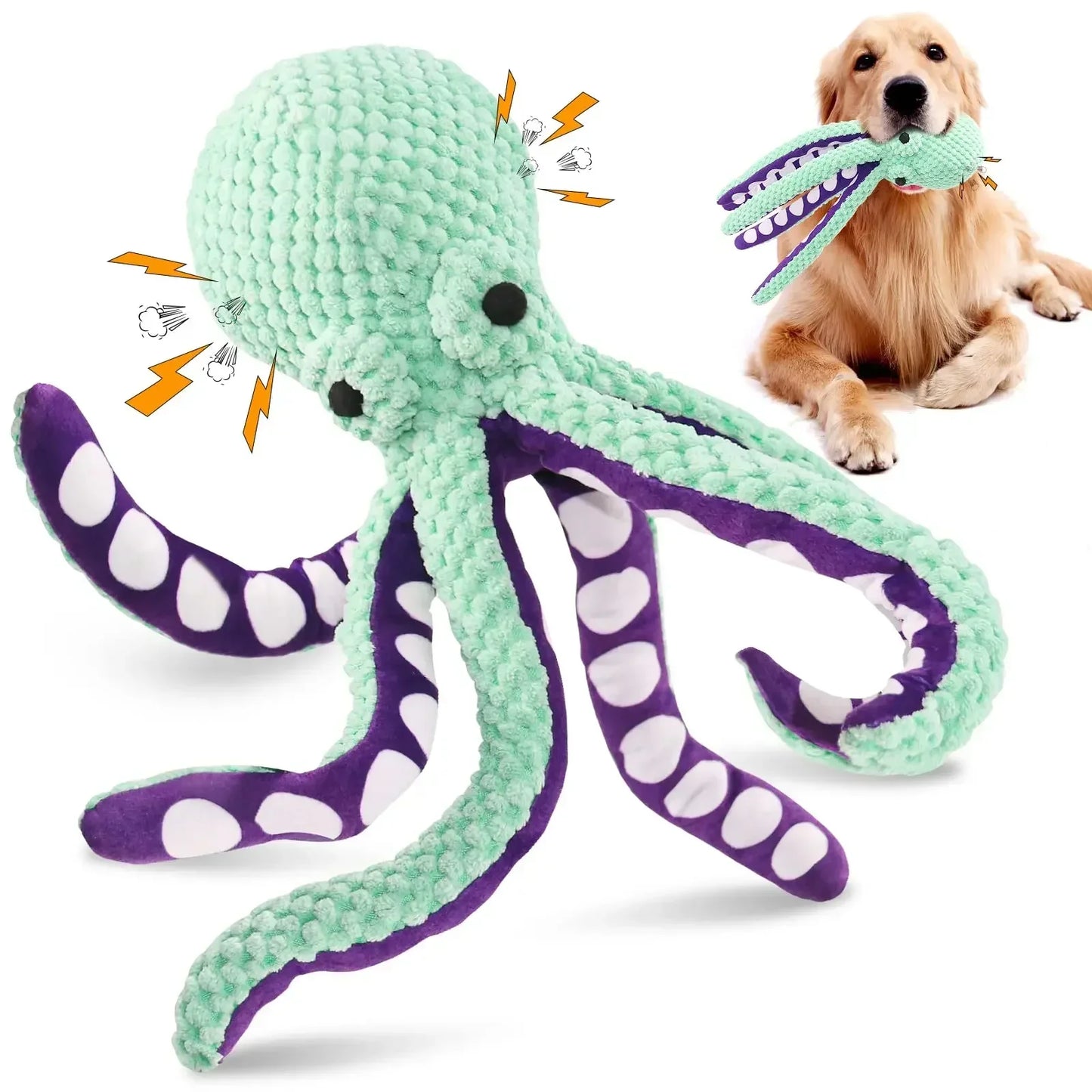 Pet Plush Toy Cat Dog Voice Octopus Shell Puzzle Toy Bite Resistant Interactive Pet Dog Teeth Cleaning Chew Toy Pet Supplies - LukkyDeals