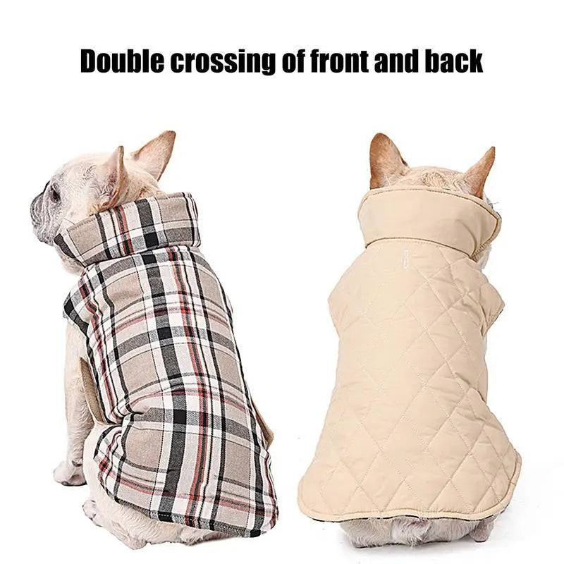 Warm Dog Coat Reversible Windproof Waterproof British Style