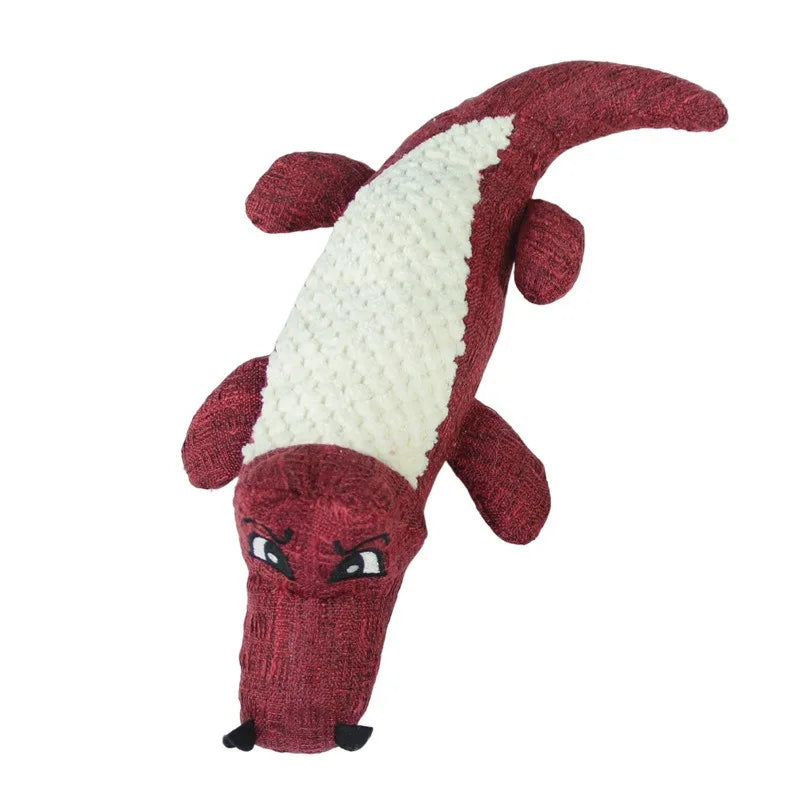 Pet Chew Toys Interactive Cartoon Animal Plush Alligator Shape Dog Sound Toy Gnawing Grinding Teeth Training Supplies - LukkyDeals