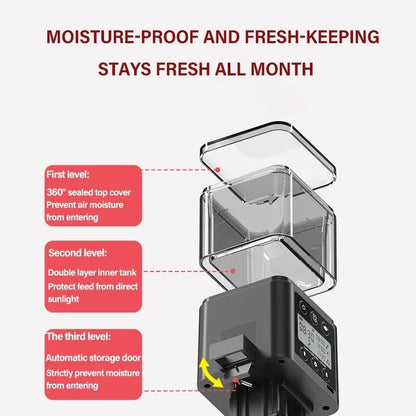 Automatic Fish Feeder LED LCD Screen 120ml/320ml Large Capacity Smart Timing Turtle Fish Tank Auto Feeder