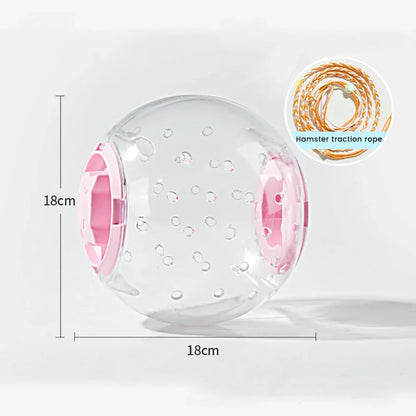 Transparent Hamster Running Ball Wheel With Traction Rope