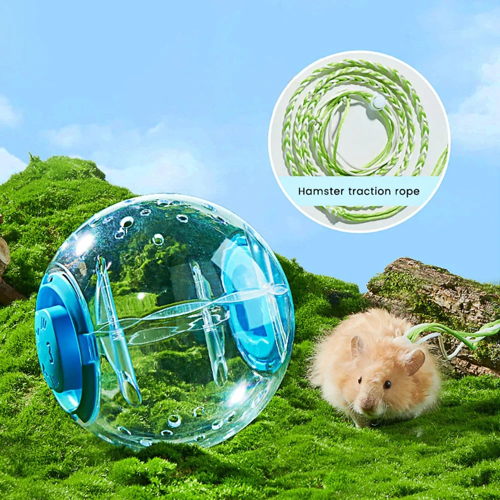 Transparent Hamster Running Ball Wheel With Traction Rope