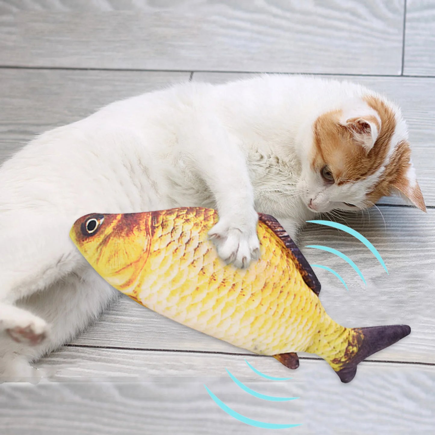 Electric Moving Fish Cat Toy—Realistic Flopping Catnip Kicker with Motion Sensor & USB Charging—LukkyDeals