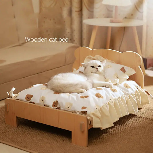 Wooden Cat And Dog Bed