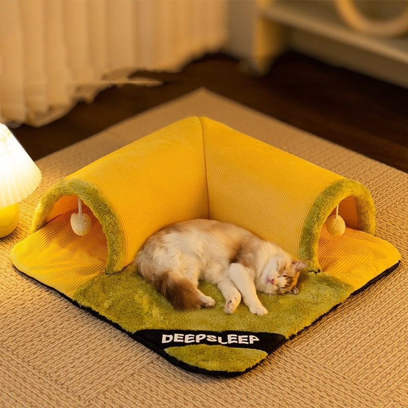 Cat Tunnel Bed Cozy Pet Haven with Peekaboo Design