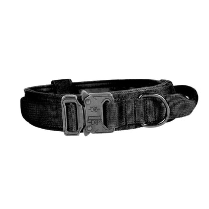 Tactical Dog Collar – Adjustable Military Nylon Collar with Heavy-Duty Metal Buckle & Handle - LukkyDeals