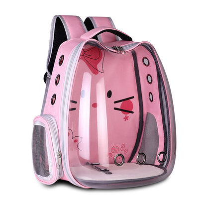 Breathable Outdoor Travel Backpack for Dogs and Cats pink