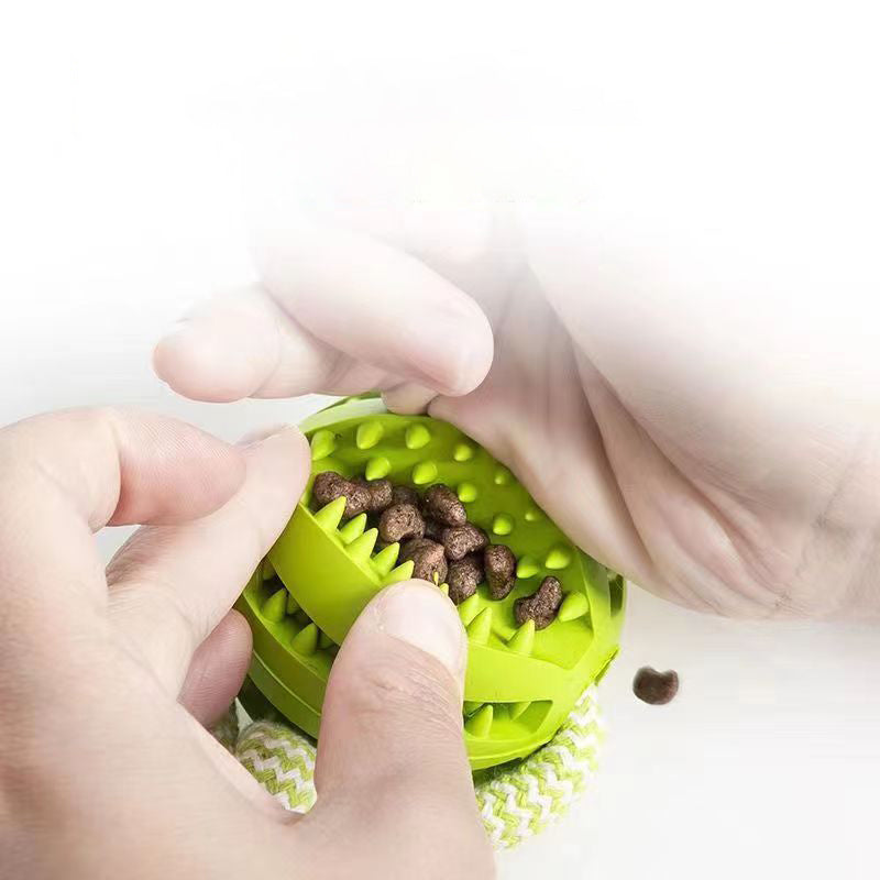 Interactive Hemp Rope Rubber Leaking Balls For Small Dogs