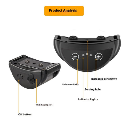 Electric anti-bark collar designed to reduce excessive barking with safe, adjustable shock levels