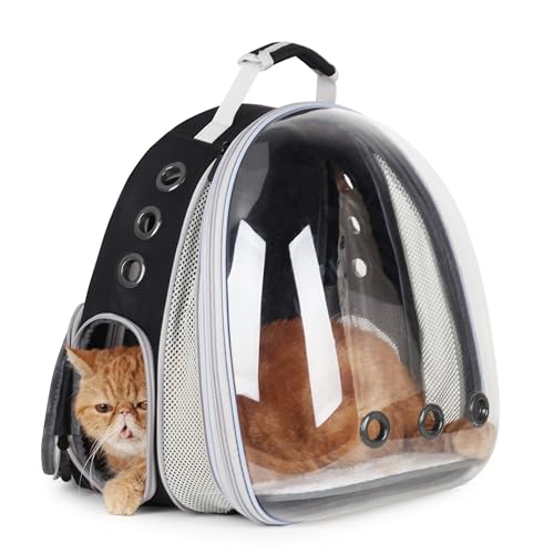 Lollimeow Cat Carrier Backpack, Bubble Expandable Backpack Carrier, Pets and Small Dogs,Airline-Approved, Designed for Travel, Hiking, Walking & Outdoor Use (Front Expandable-Pink)